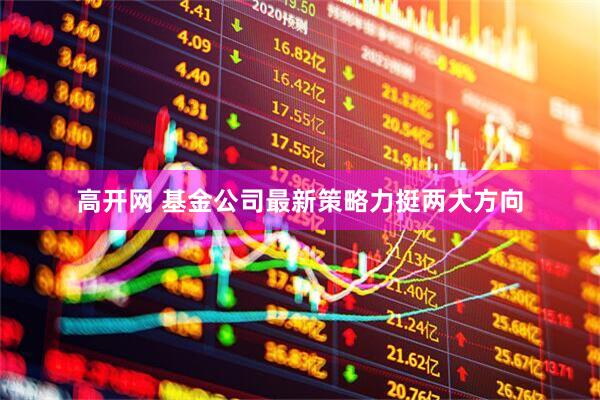 高开网 基金公司最新策略力挺两大方向