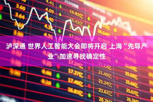 泸深通 世界人工智能大会即将开启 上海“先导产业”加速寻找确定性