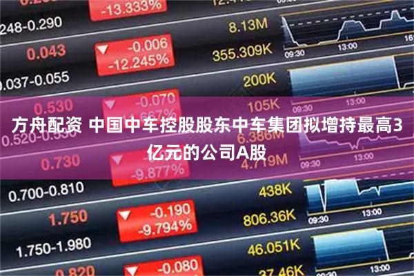 方舟配资 中国中车控股股东中车集团拟增持最高3亿元的公司A股